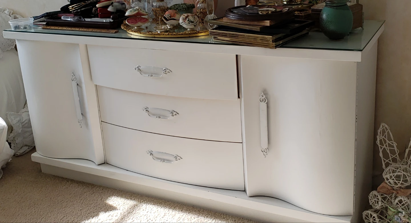 White Dresser with Glass Top - photo 2