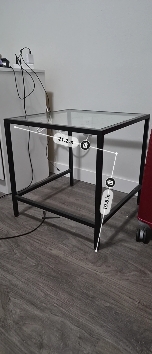 Square Glass Top End Table