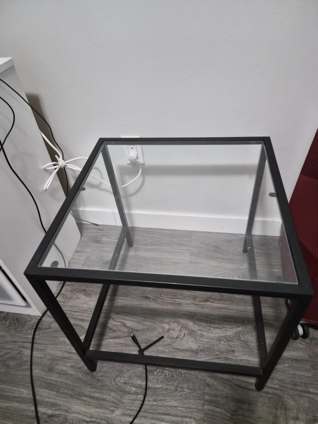 Square Glass Top End Table - photo 2