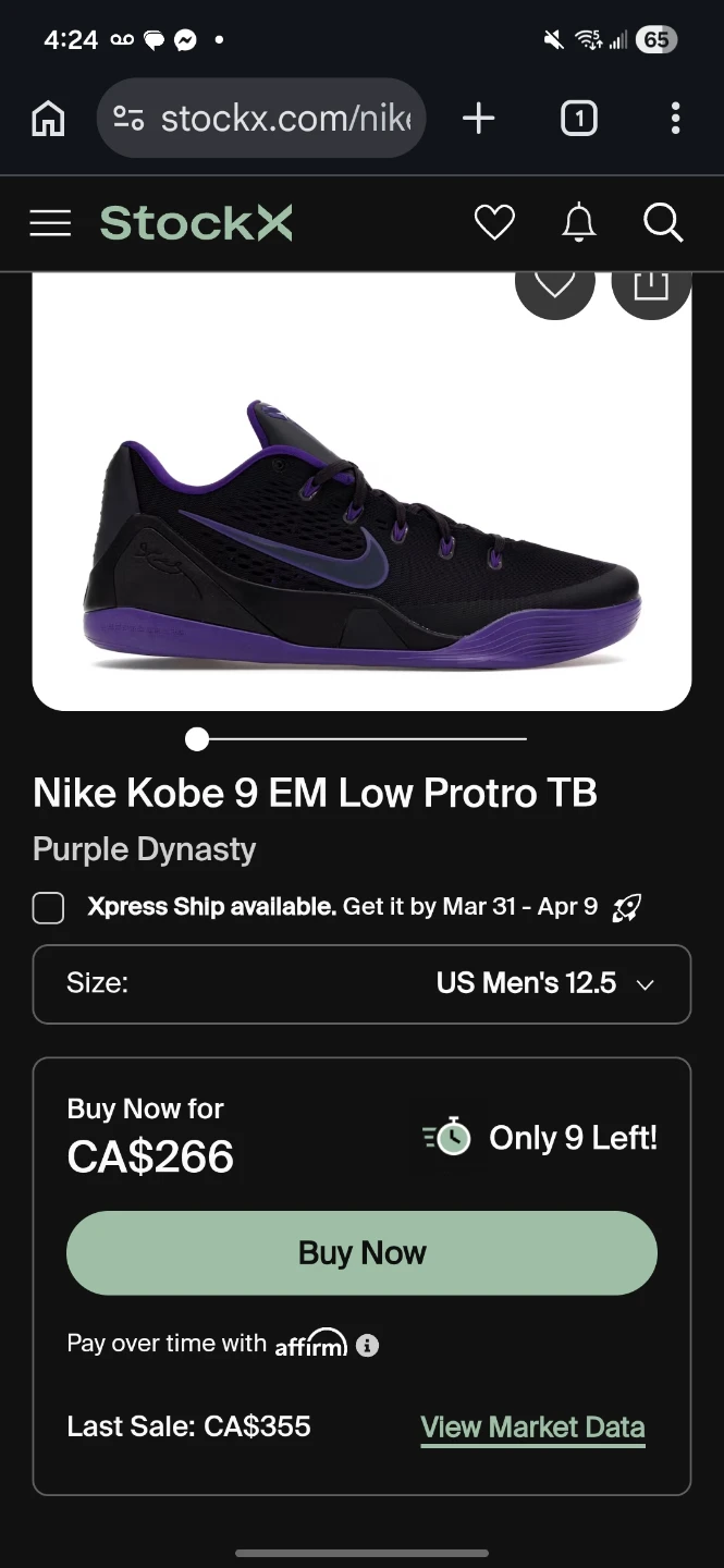 Nike Kobe 9 Protro - Purple Dynasty sz 12.5M - photo 4