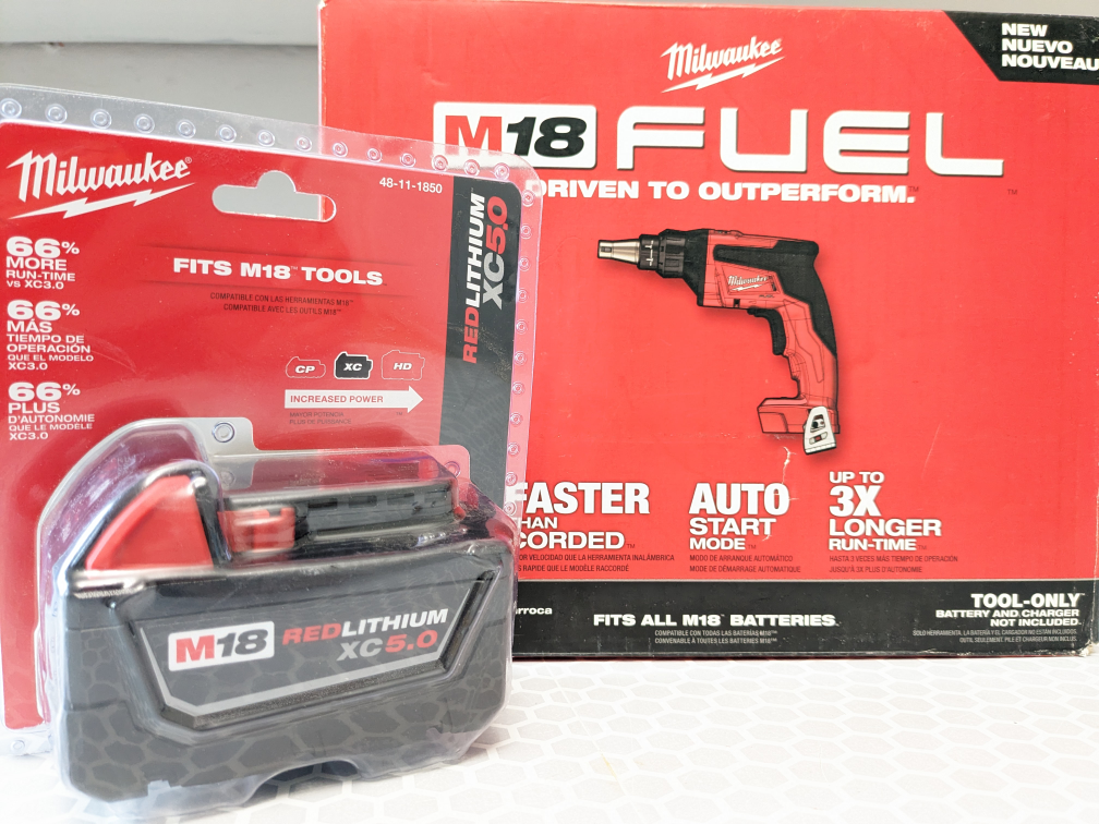 M18 Milwaukee FUEL Drywall Screwgun + XC 5.0 Battery Pack