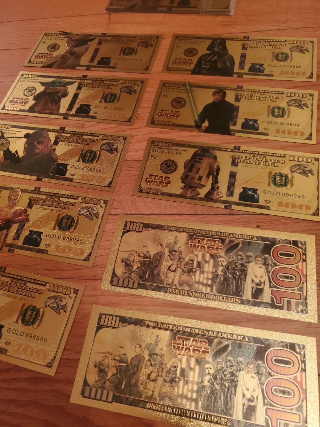 GOLDEN COLLECTABLE STAR WARS BILLS 10 PACK NEW - photo 2