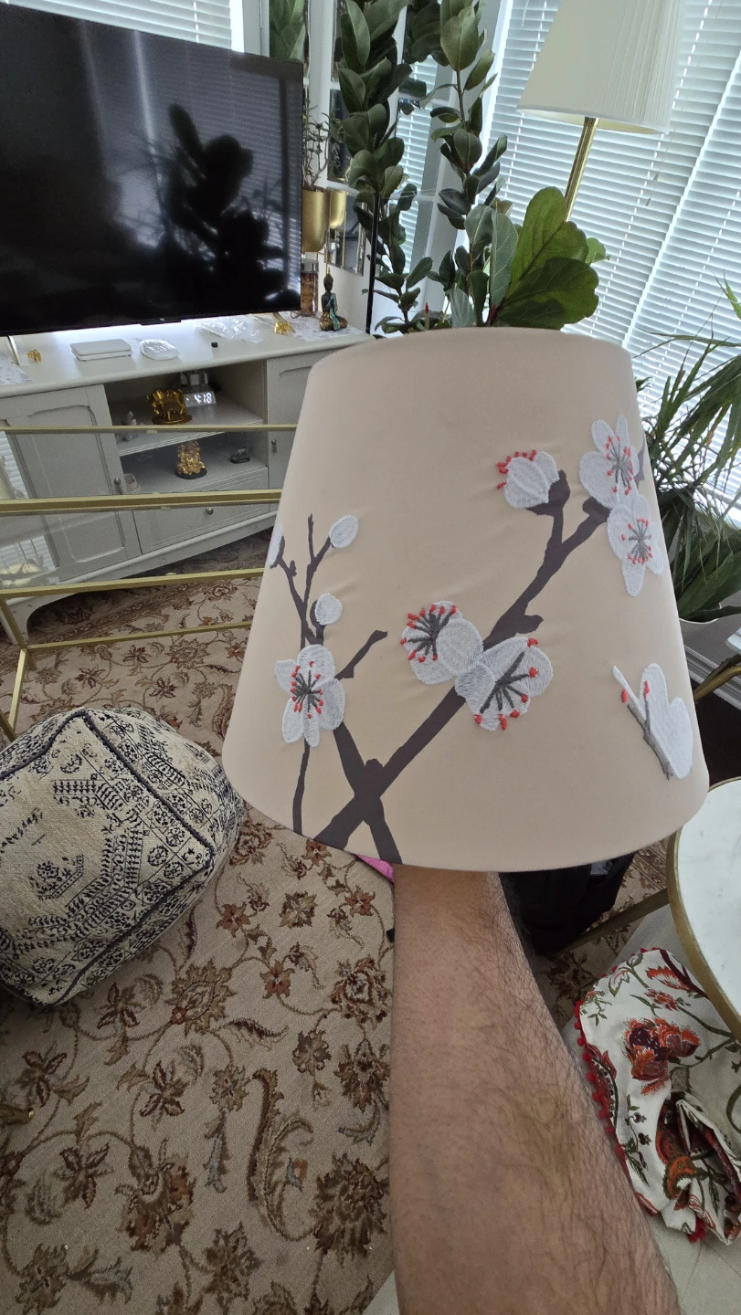 Pair of IKEA Floral embroidered Lampshades - photo 2