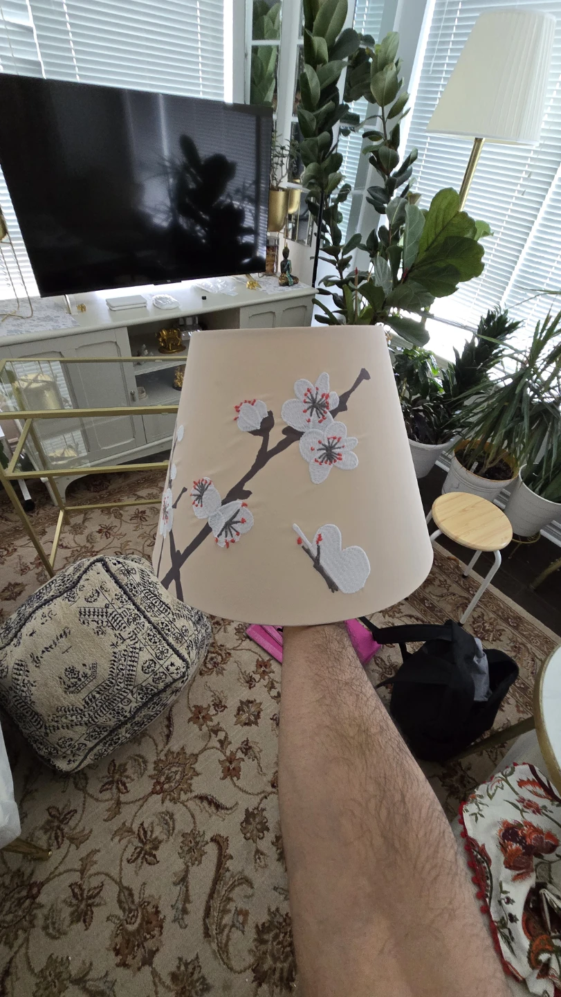 Pair of IKEA Floral embroidered Lampshades - photo 4