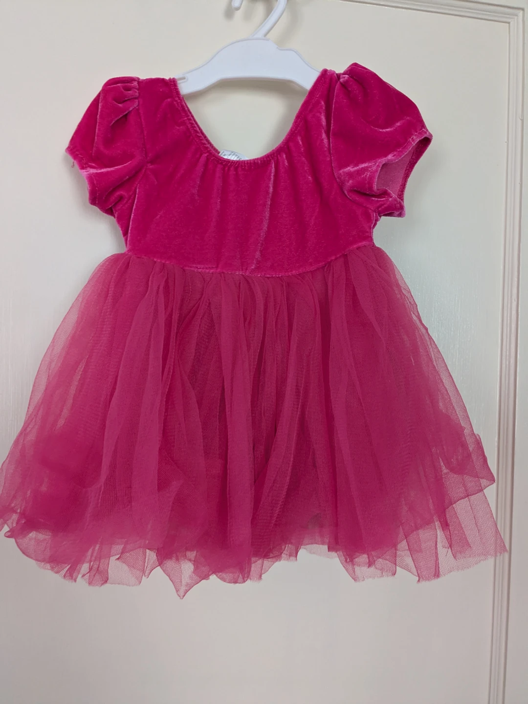 Pink Velour Tulle Dress - 18M/Medium - photo 2
