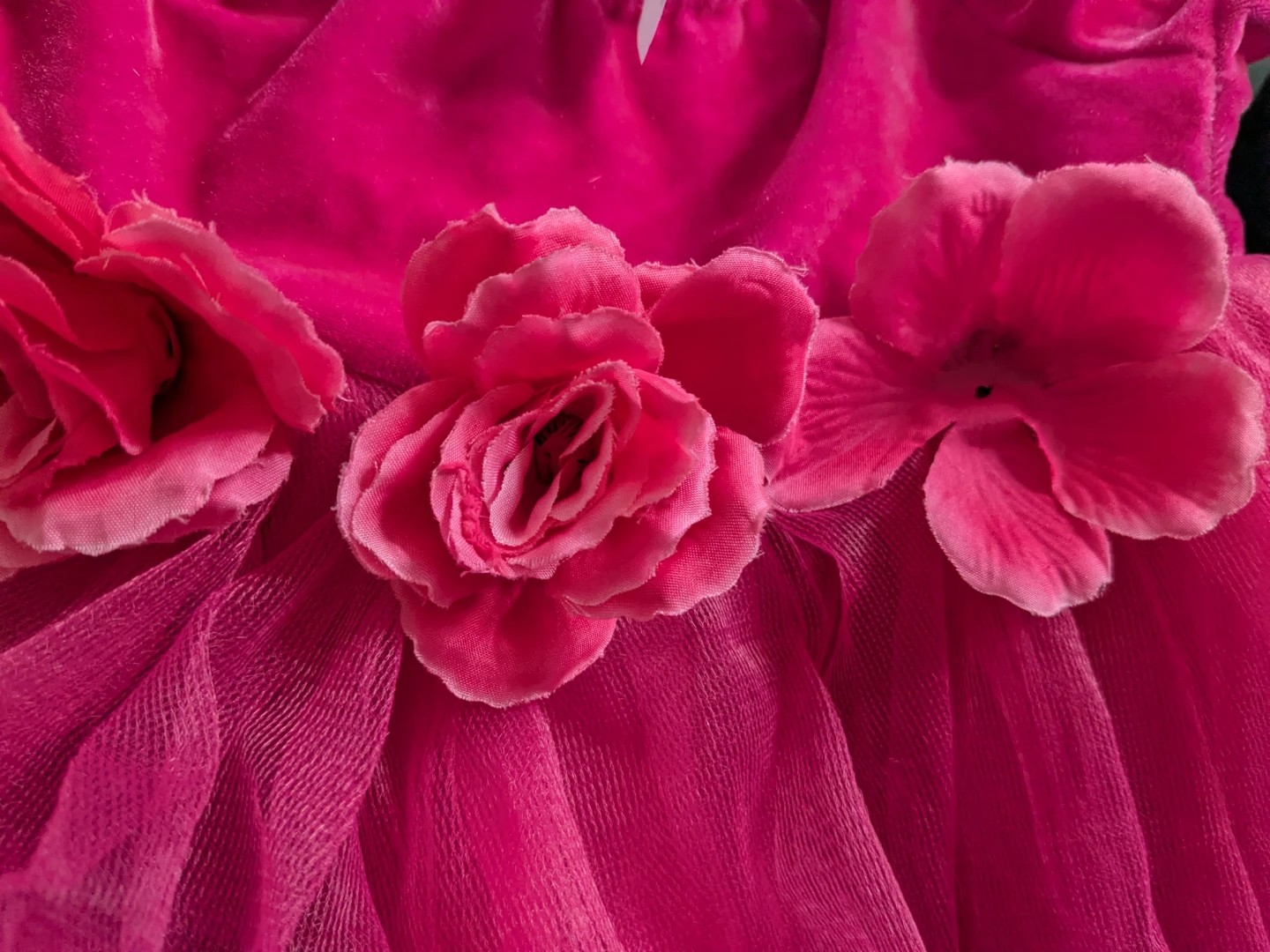 Pink Velour Tulle Dress - 18M/Medium - photo 3