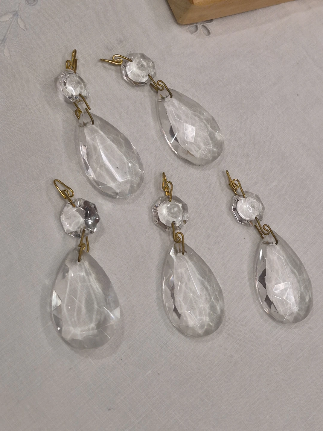 Lot of 5 Glass Teardrop Crystals Charms Decor Crafting DIYs - photo 5