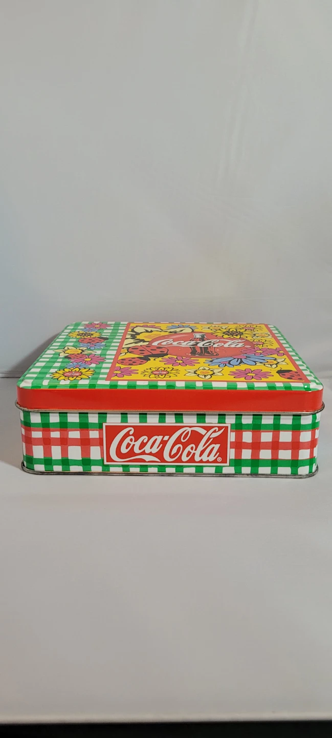 Coca-Cola Retro Tin Box with Flowers and Ladybugs - photo 2