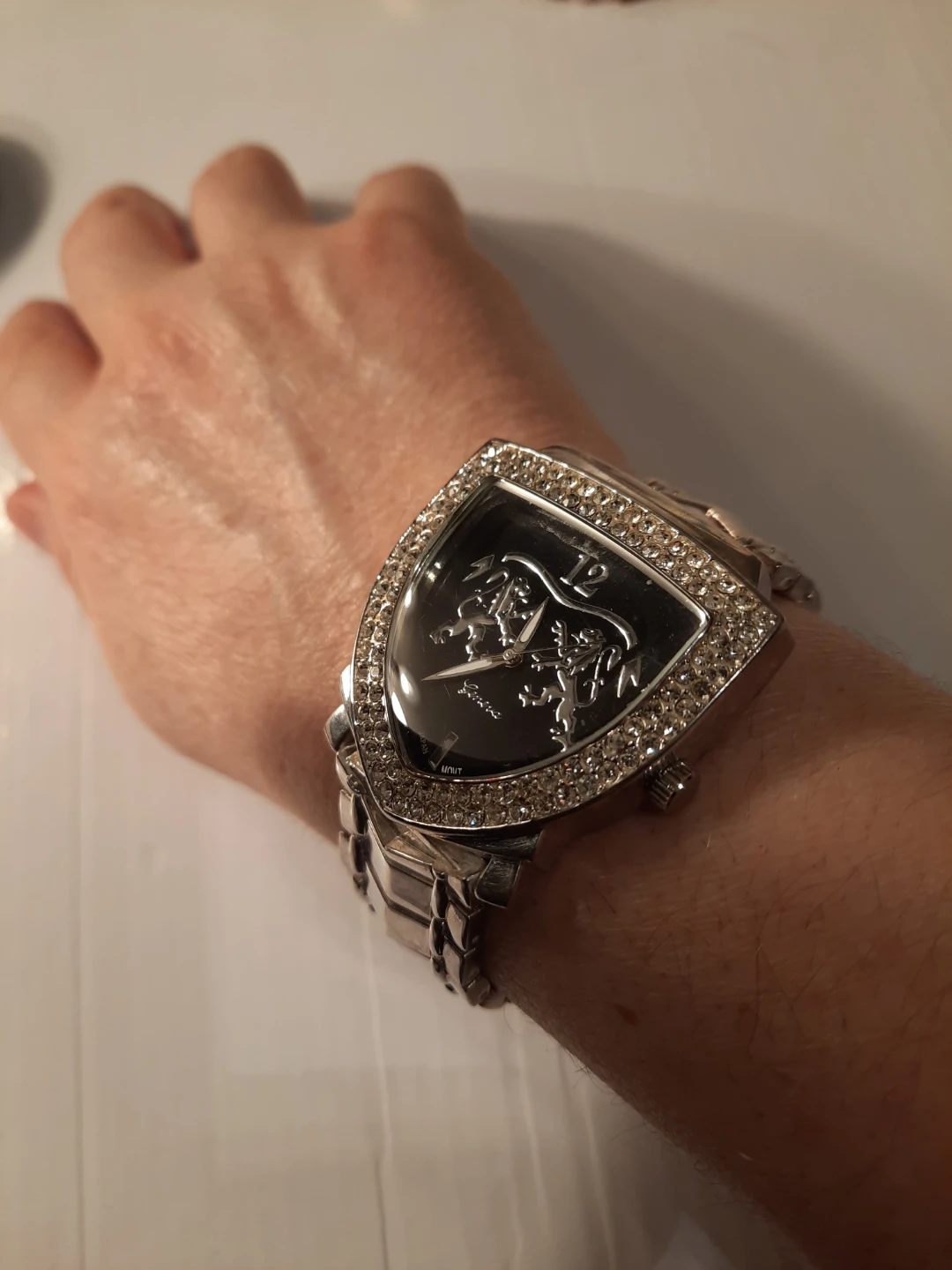 Geneva  Rhinestone Shield Watch
