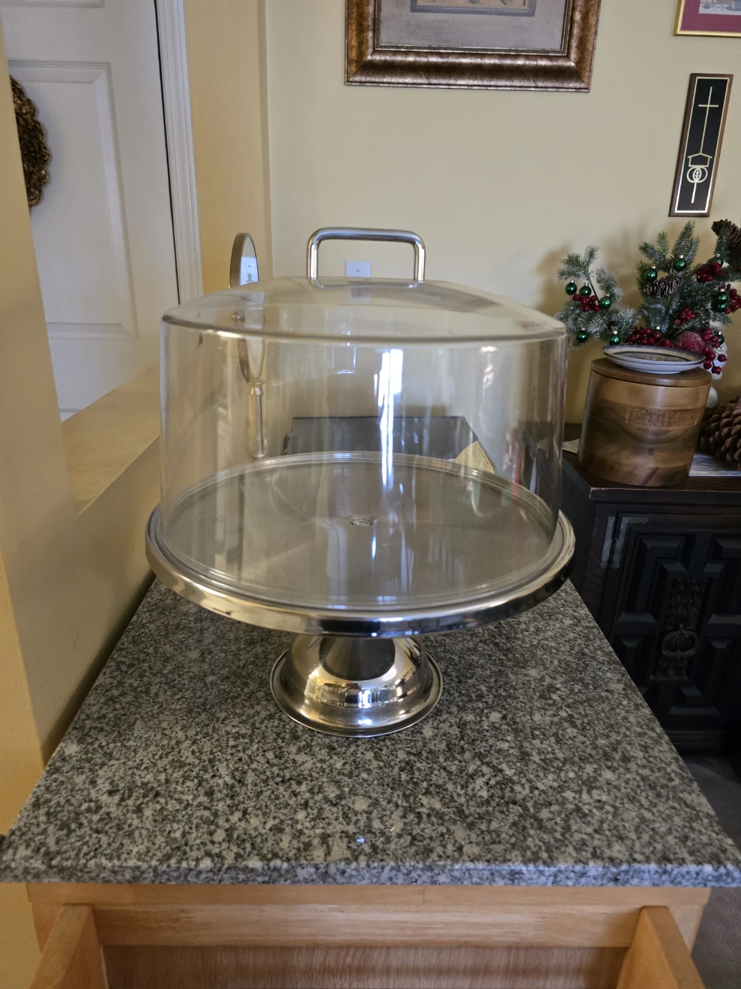 Glass Cake Dome with Silver Plated Stand