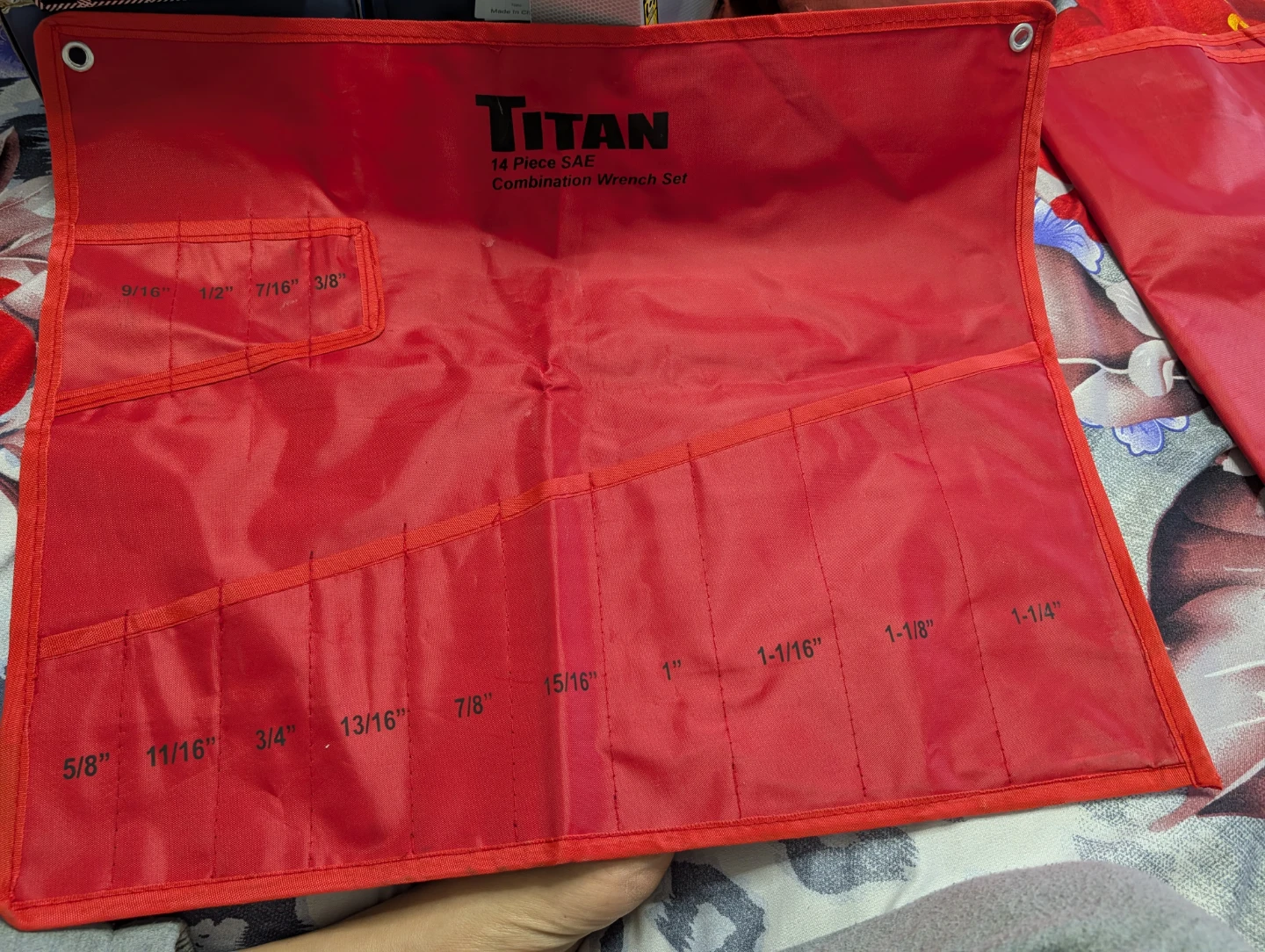 Titan 14 Piece SAE Combination Wrench Set Roll - photo 2