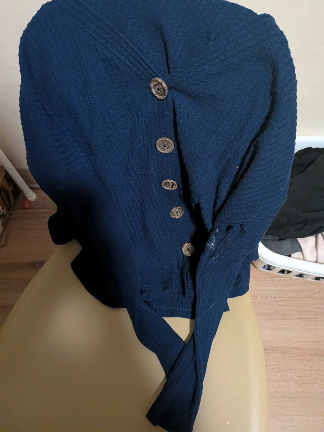 Navy Blue Button-Up Cardigan