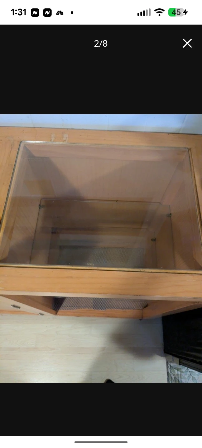 Solid Wood Kitchen Island on Wheels – Glass Shelves – 48” - photo 3