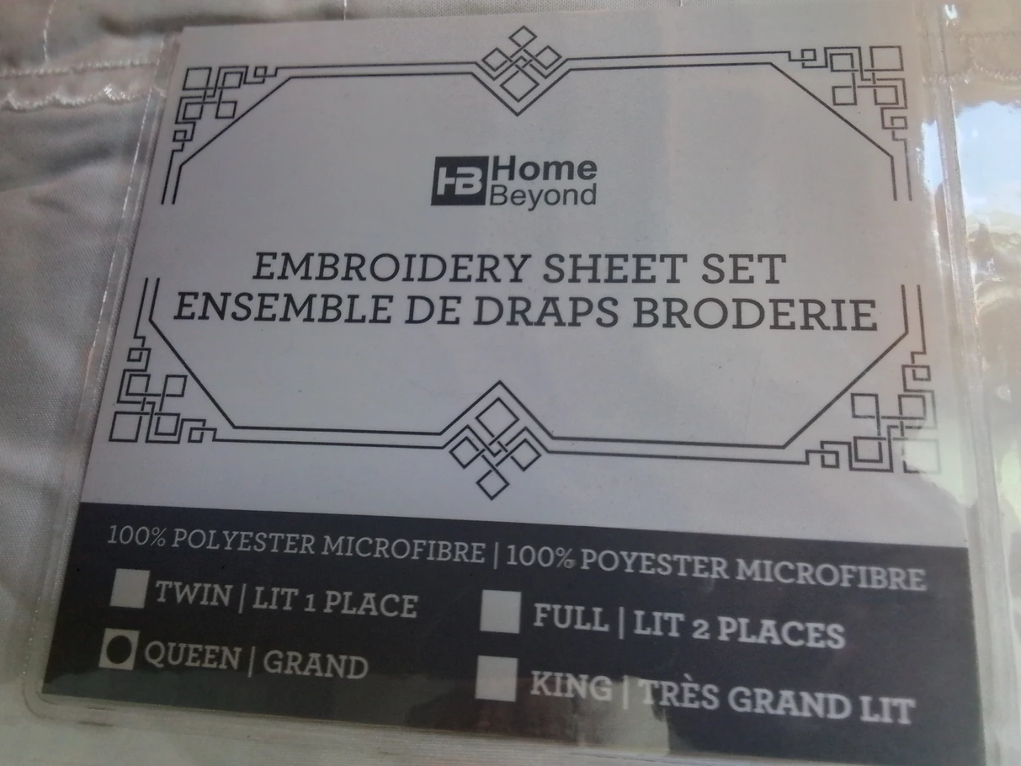 Home Beyond Queen Embroidery Sheet Set White 100% Polyester - photo 3