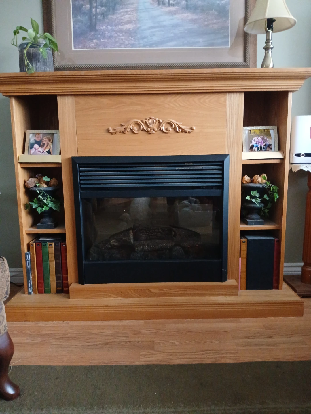 Electric Fireplace with Bookshelf Inserts - photo 2