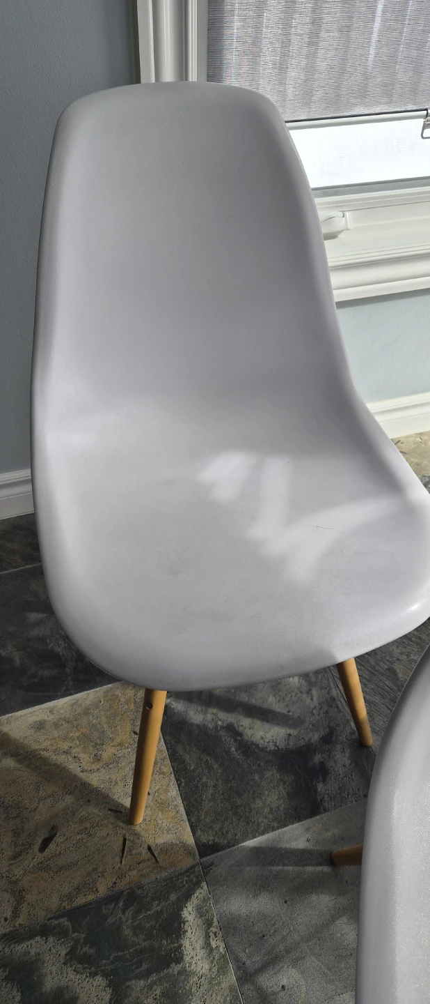 Set of 4 White Eiffel Dining Chairs with Wood Legs - photo 4