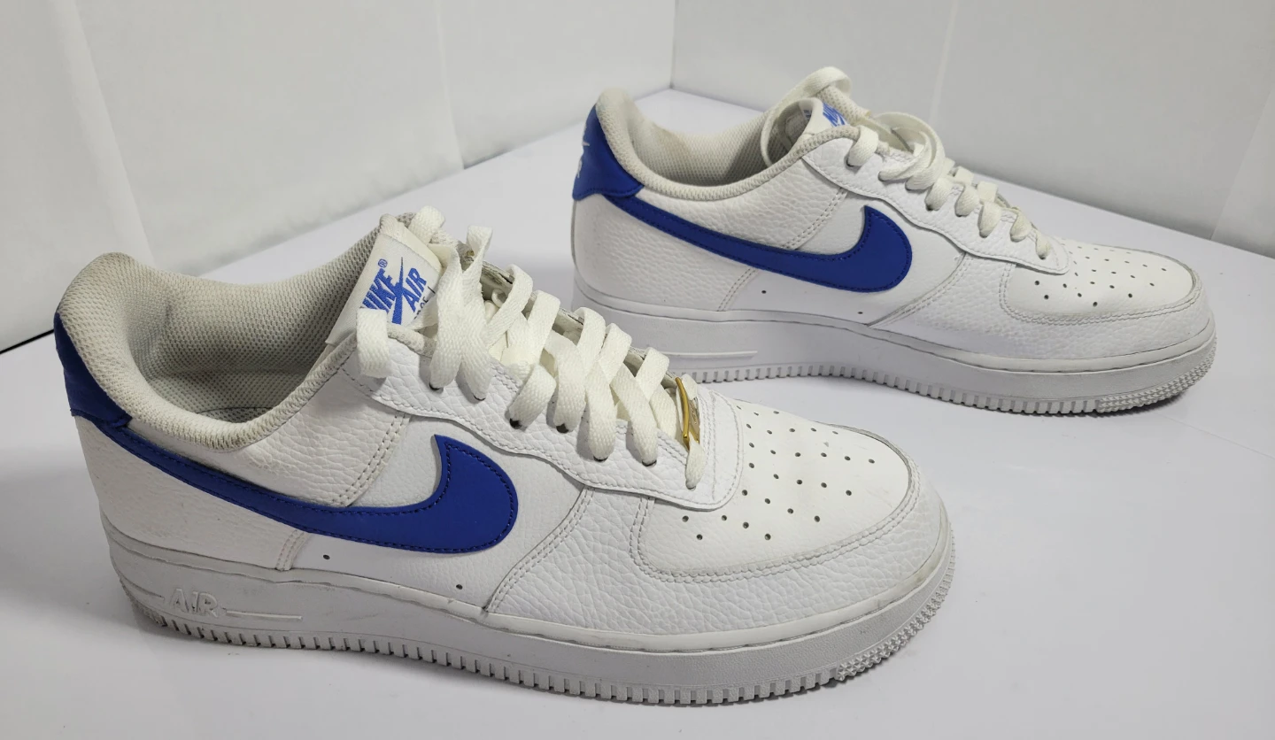 Nike Air Force 1 Low White Blue Men's Shoes, size 9,5 (71) - photo 3
