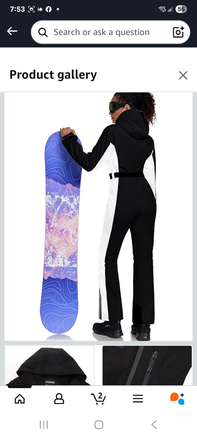 Women's Black and White Ski Suit Jumpsuit - photo 3