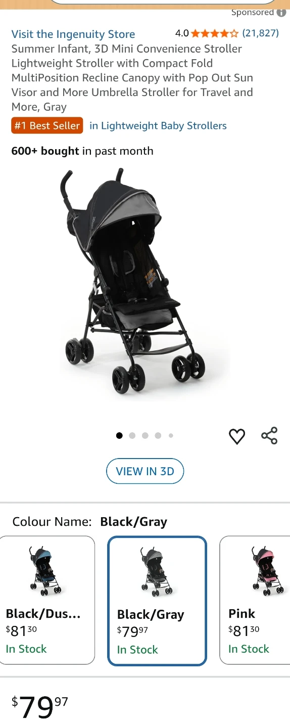 Summer Infant Stroller- Lightweight and Compact - photo 4