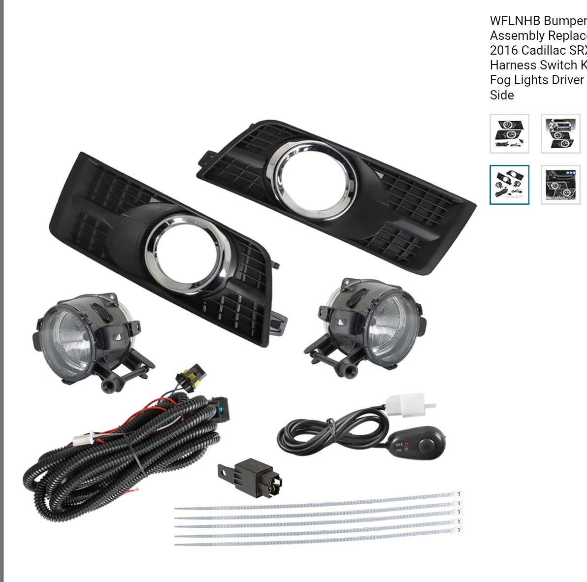 WFLNHB Fog Lights Kit for 2010-2016 Cadillac SRX - photo 4