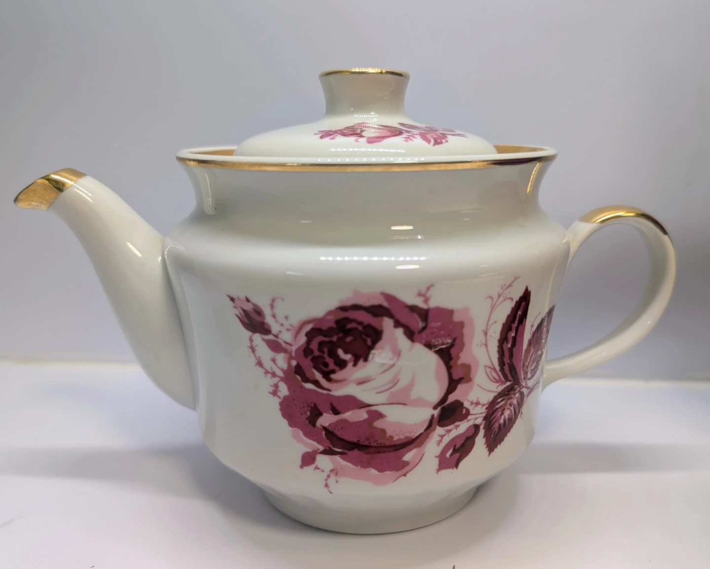Soviet / USSR Pink Rose Teapot - collectible