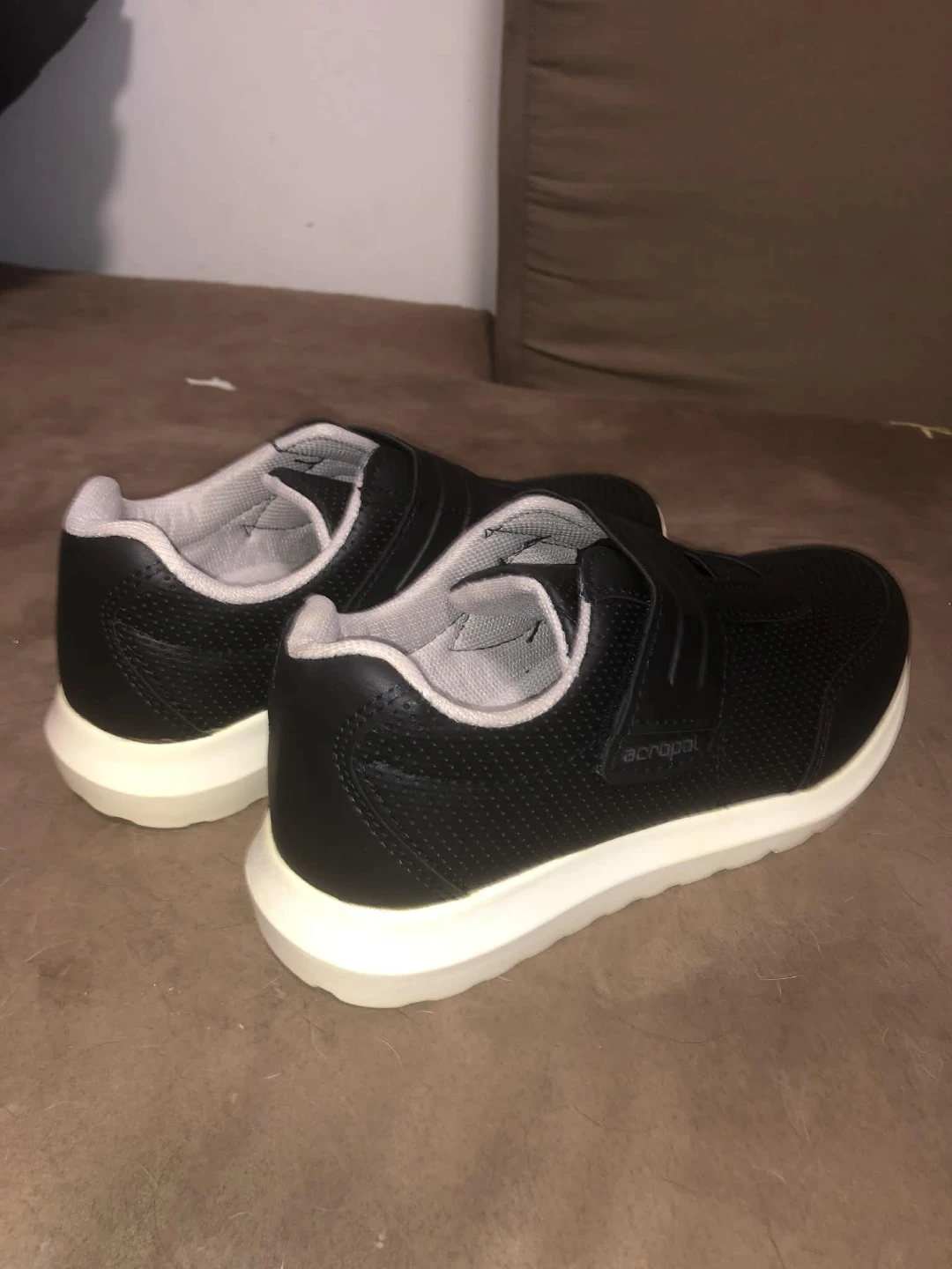 Acropal Black Hook and Loop Sneakers Size 5.5 - photo 4