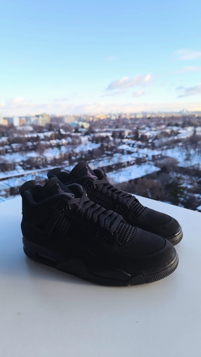 Air Jordan 4 Retro "Black Cat" Mens Shoes - photo 2