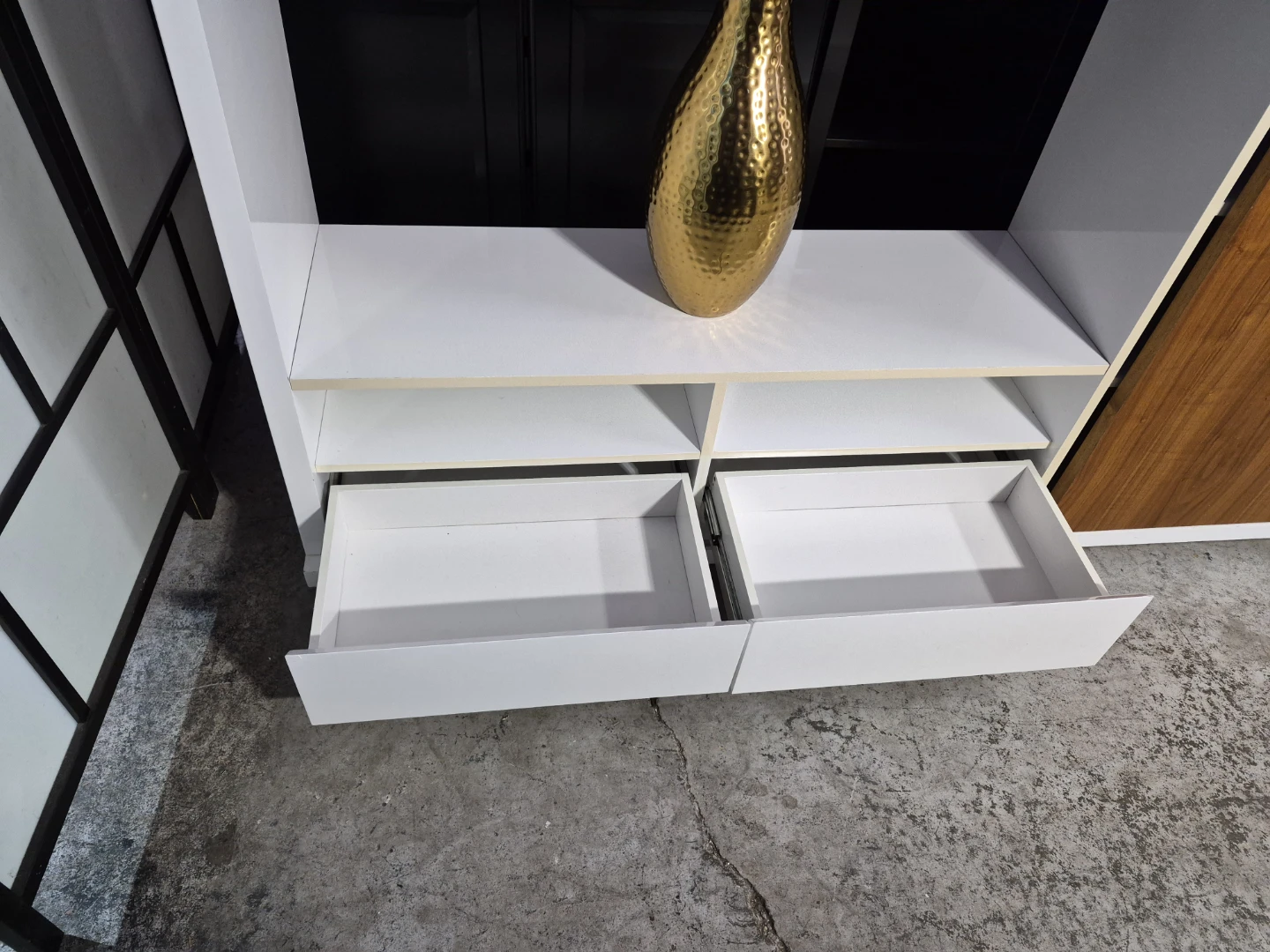White and Wood Sliding Door Bookcase - photo 4