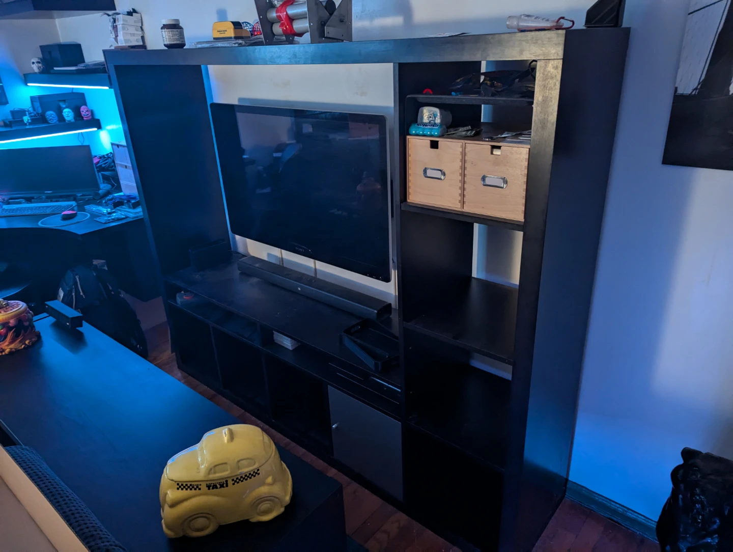 Ikea Black Media Console with Storage - photo 2