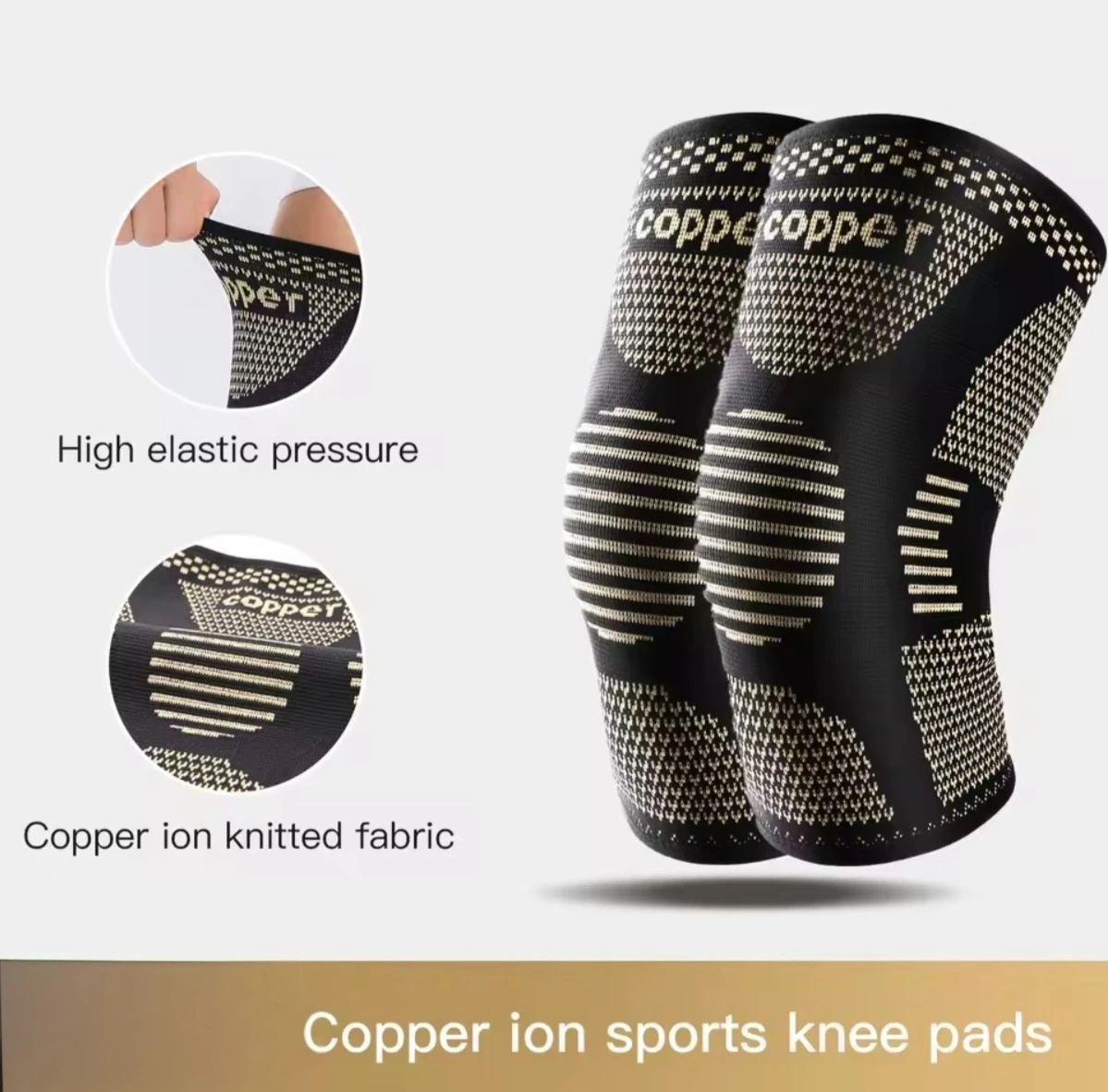 Copper Ion Sports Knee Pads - Arthritis Pain Support