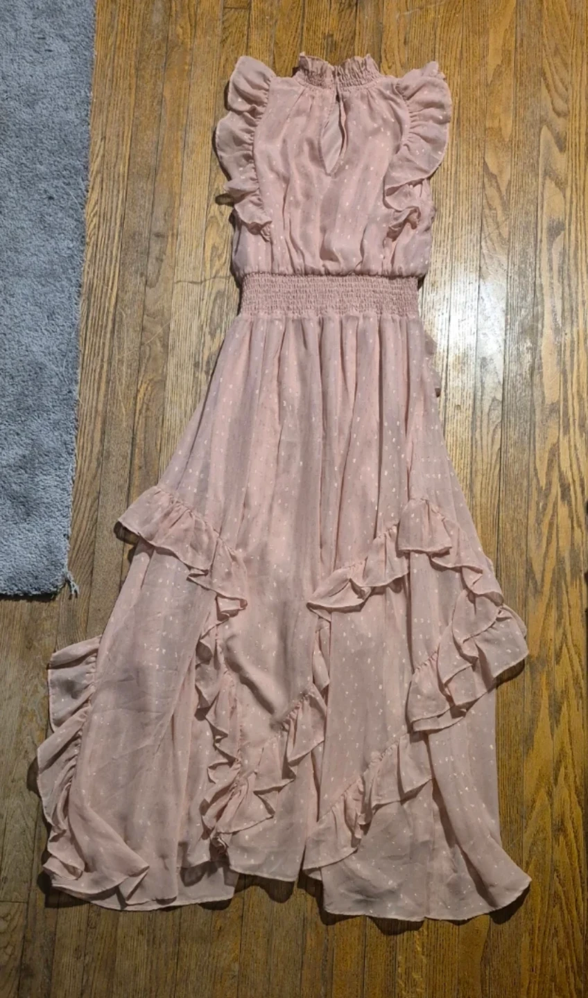 Avec Les Filles Pink Ruffled Maxi Dress - photo 2