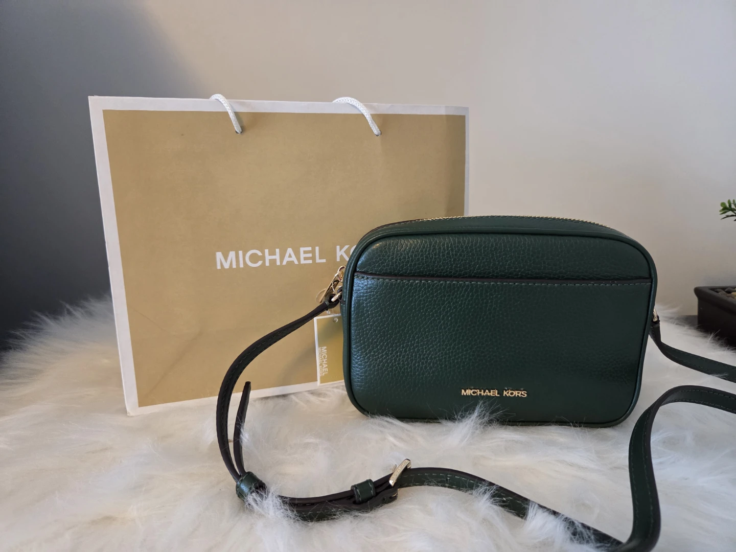MICHAEL KORS Green Leather Crossbody Bag BNWT