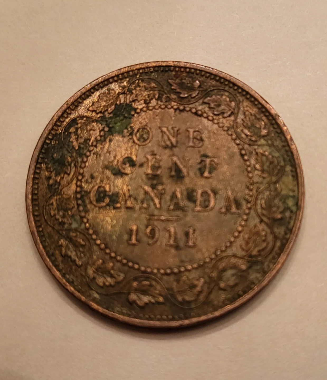 1911 Antique Canadian One Cent Coin