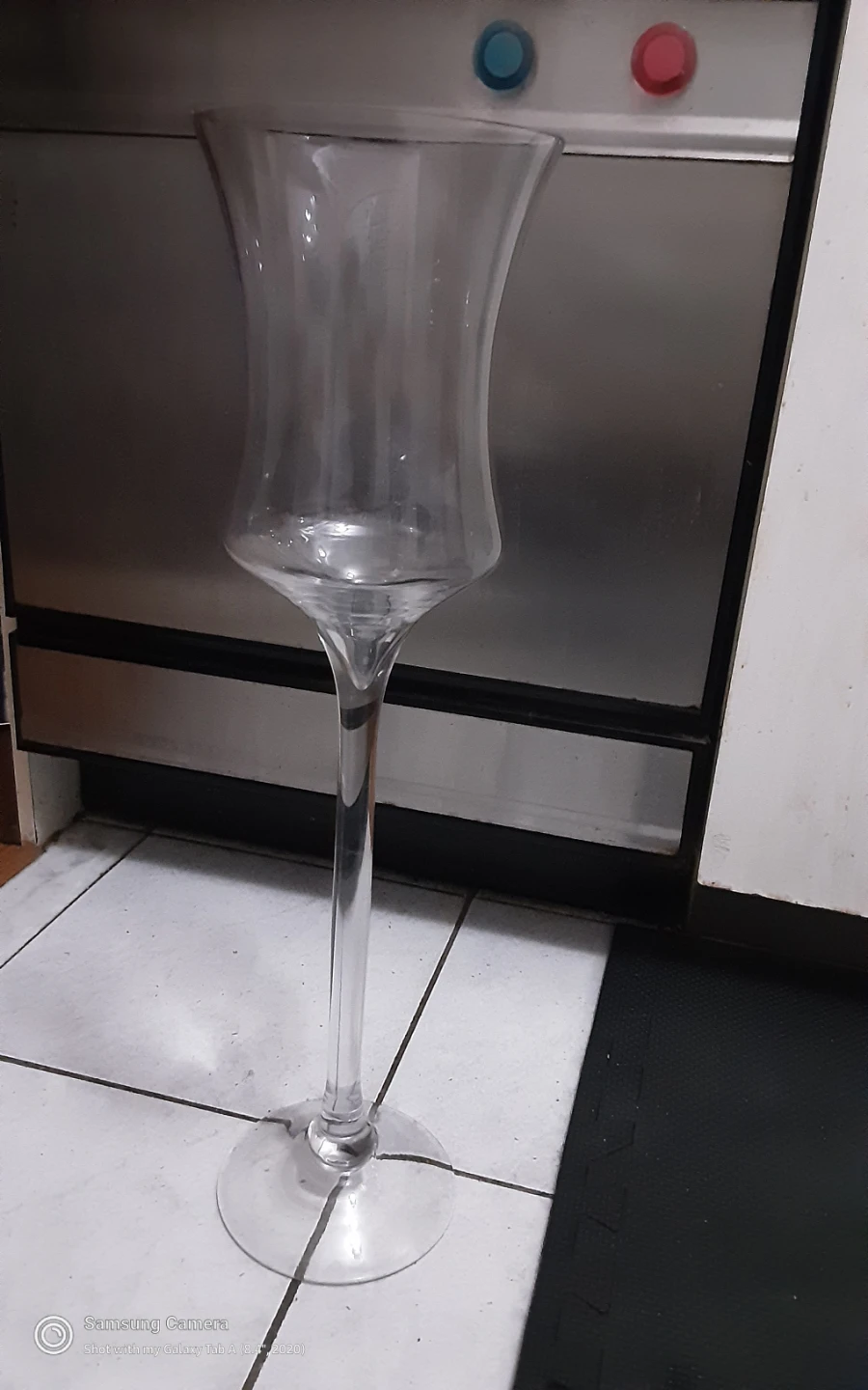 Clear Glass Trumpet  floor Vase- 2" ft (24-inch) - photo 2