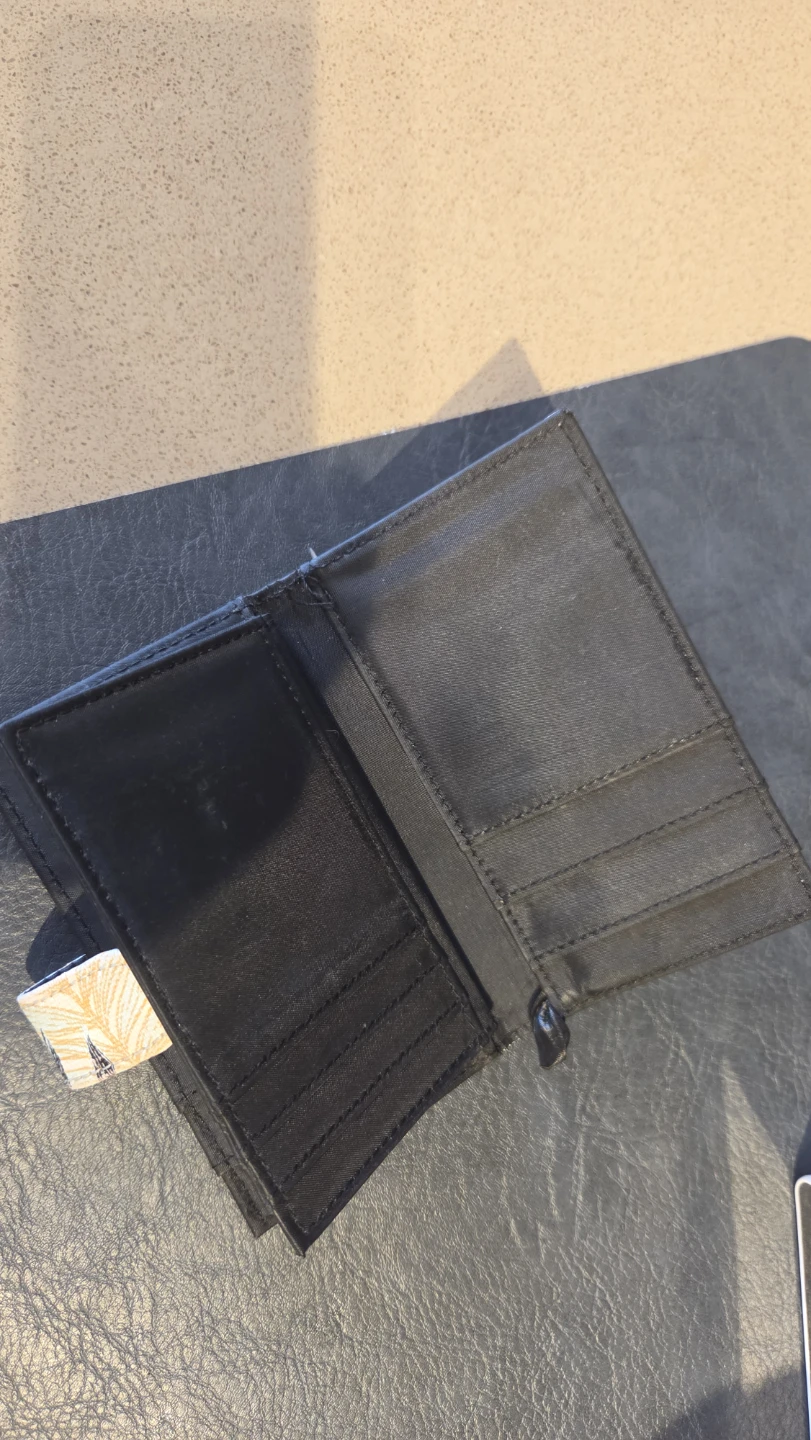 Black Bifold Wallet with Tropical Print - photo 3