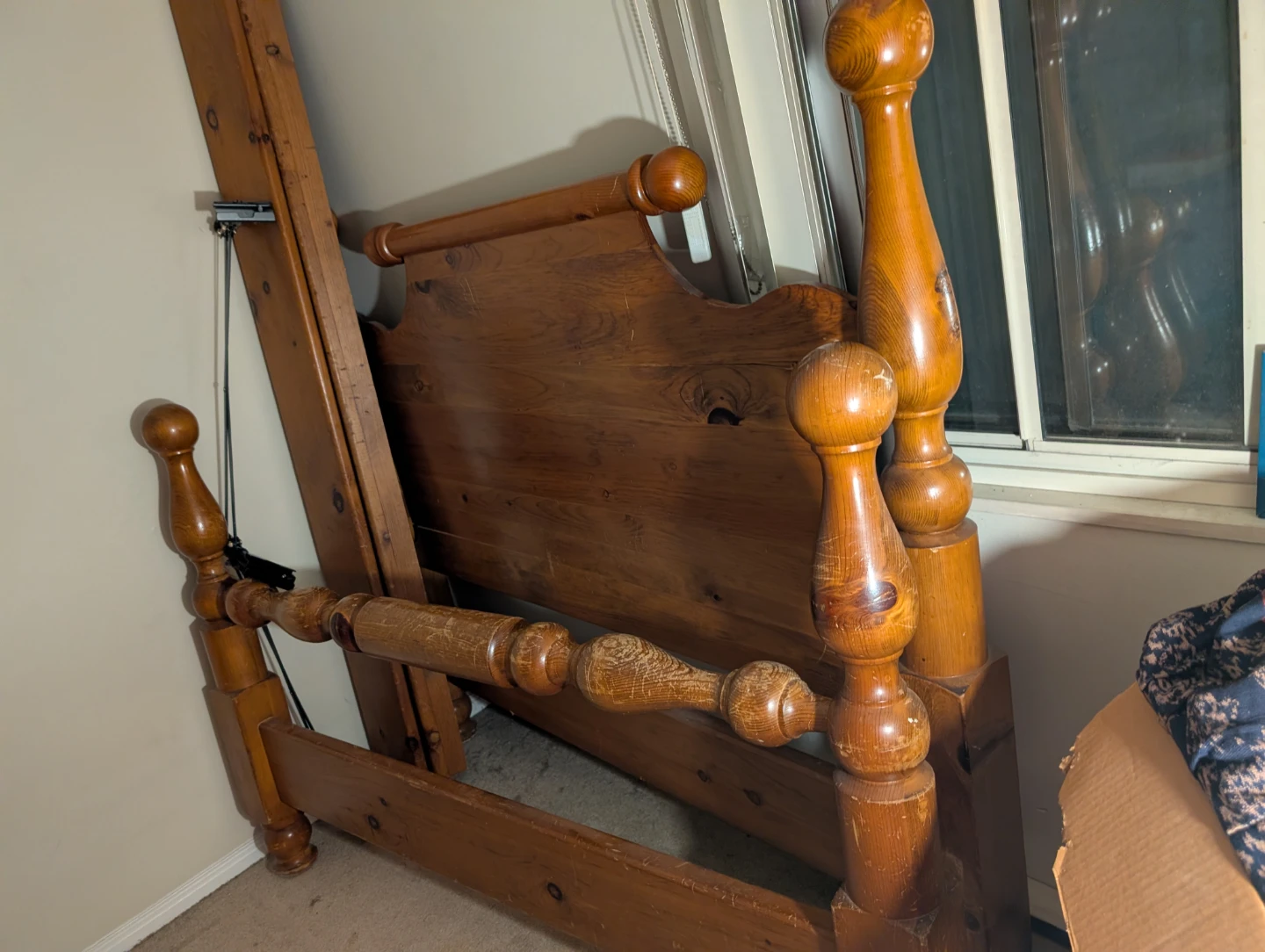 Pine Bed Frame Headboard and Footboard and - photo 2