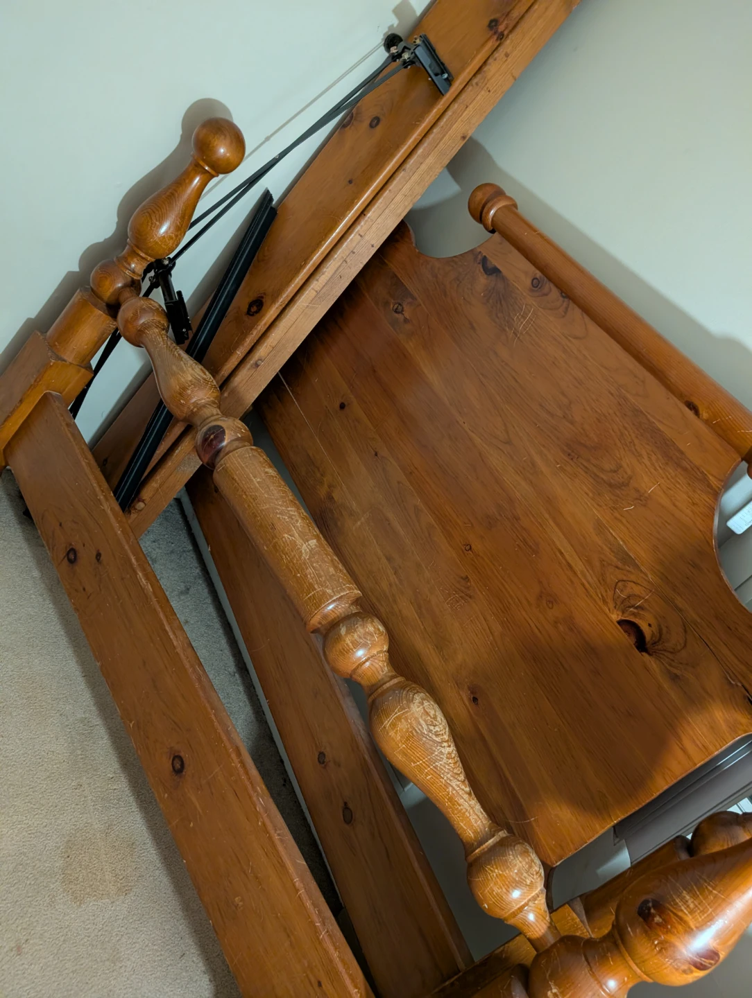 Pine Bed Frame Headboard and Footboard and - photo 3