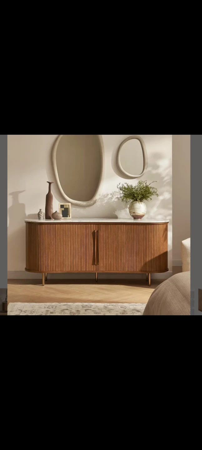 Wood and Marble Sideboard