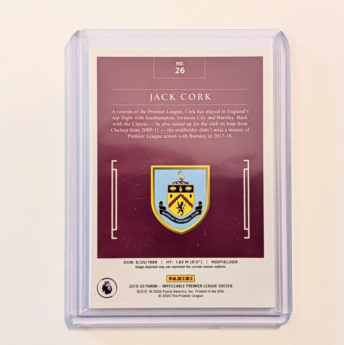 2019-20 Panini Impeccable Jack Cork Burnley FC #11/35 - photo 4