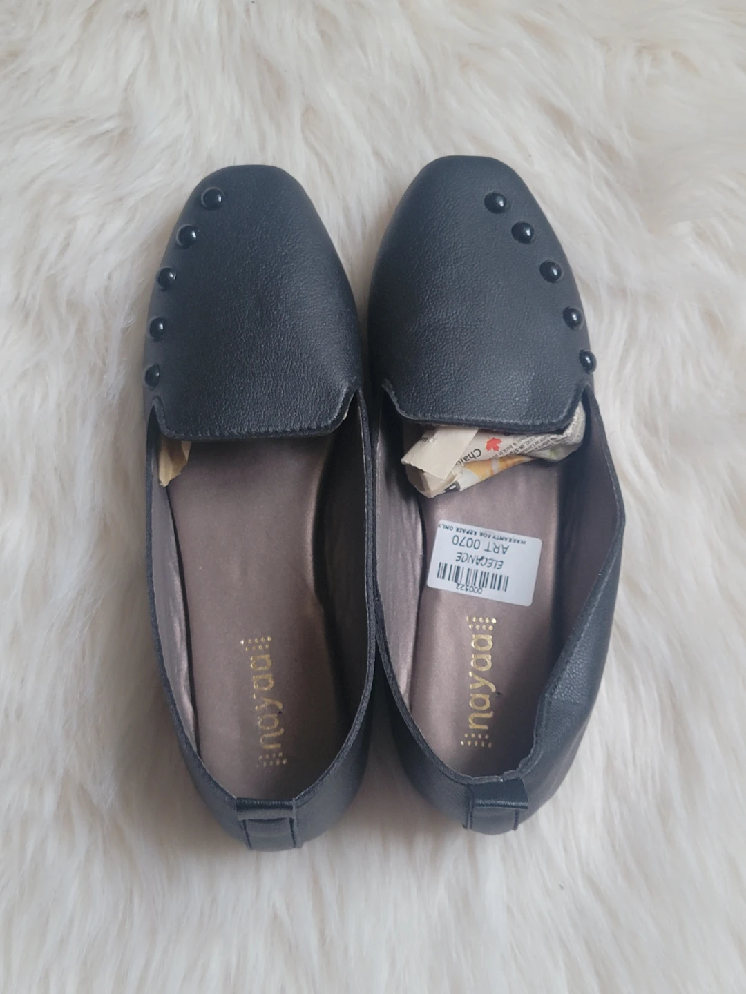 Nayaay Black Studded Loafers - Size 37