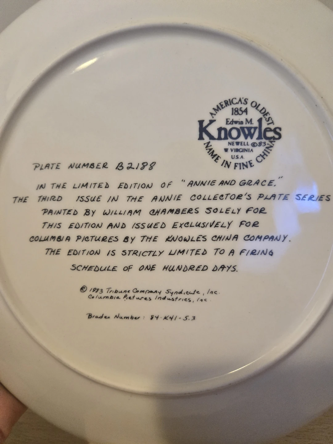The Annie Collector's Plate Series "Annie and Grace" by Knowles - photo 2