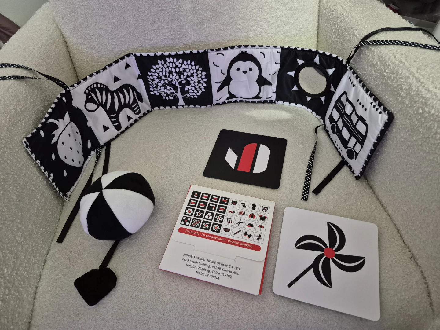 Baby Black & White Visual Stimulation Toy Set 0-3 Months - photo 2