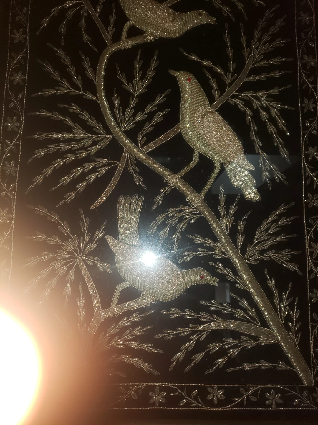 2 Framed Beaded Art - Birds and Peacock - photo 2