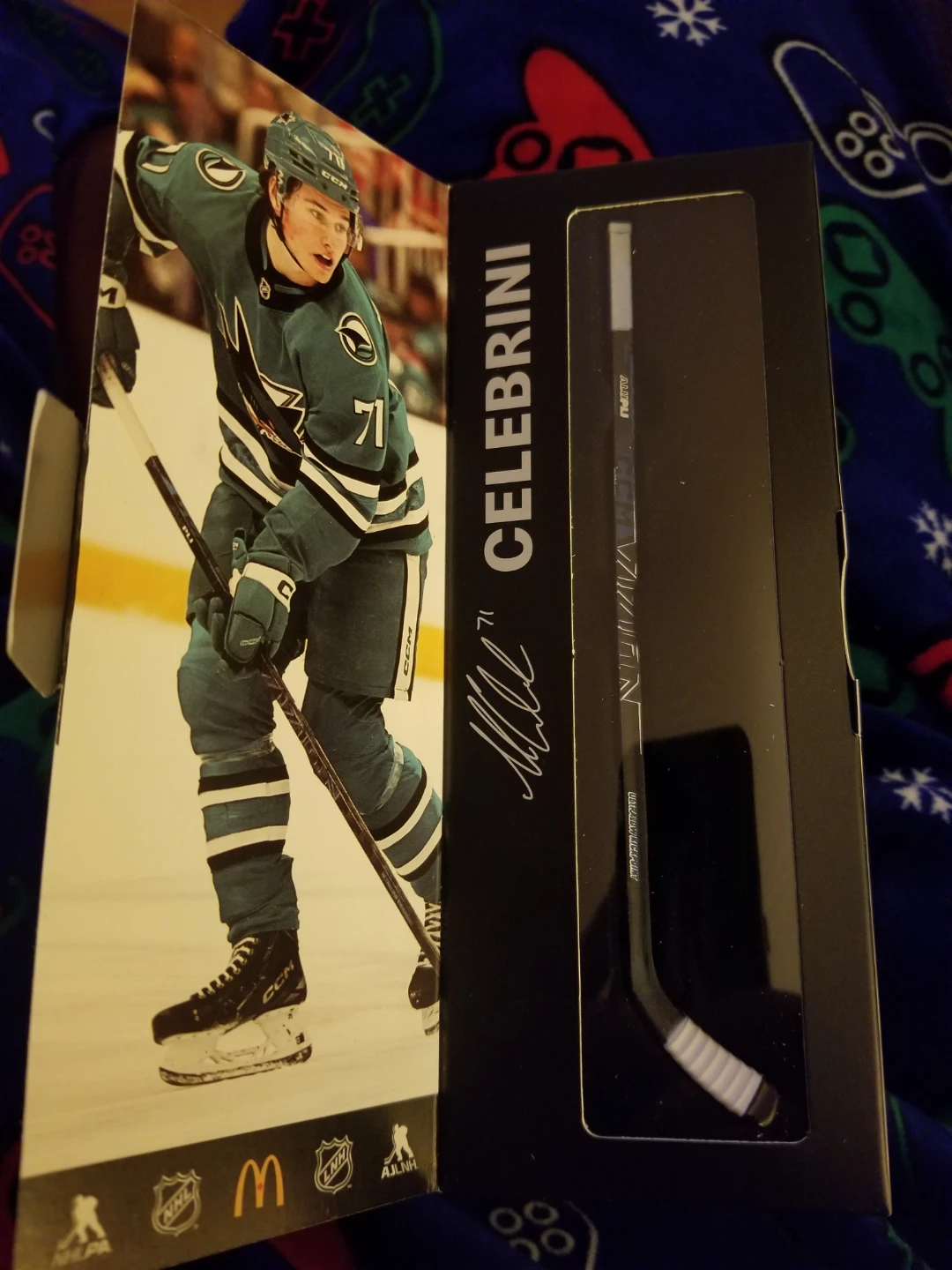 Celebrini Mini Hockey Stick with Card