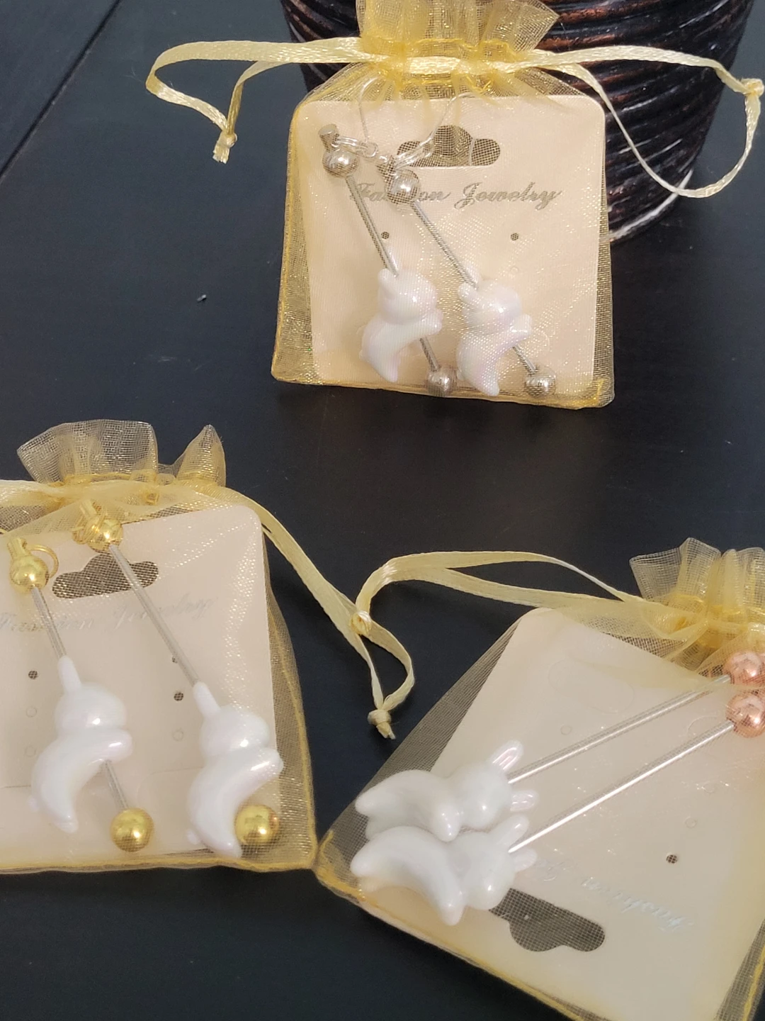 Handmade Easter Bunny Dangle Earrings (set of 3) - photo 3