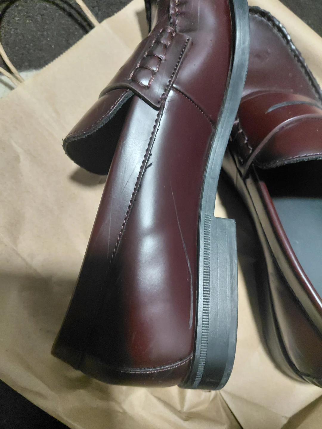 ZARA Burgundy Leather Loafers - EUR 43 - photo 5