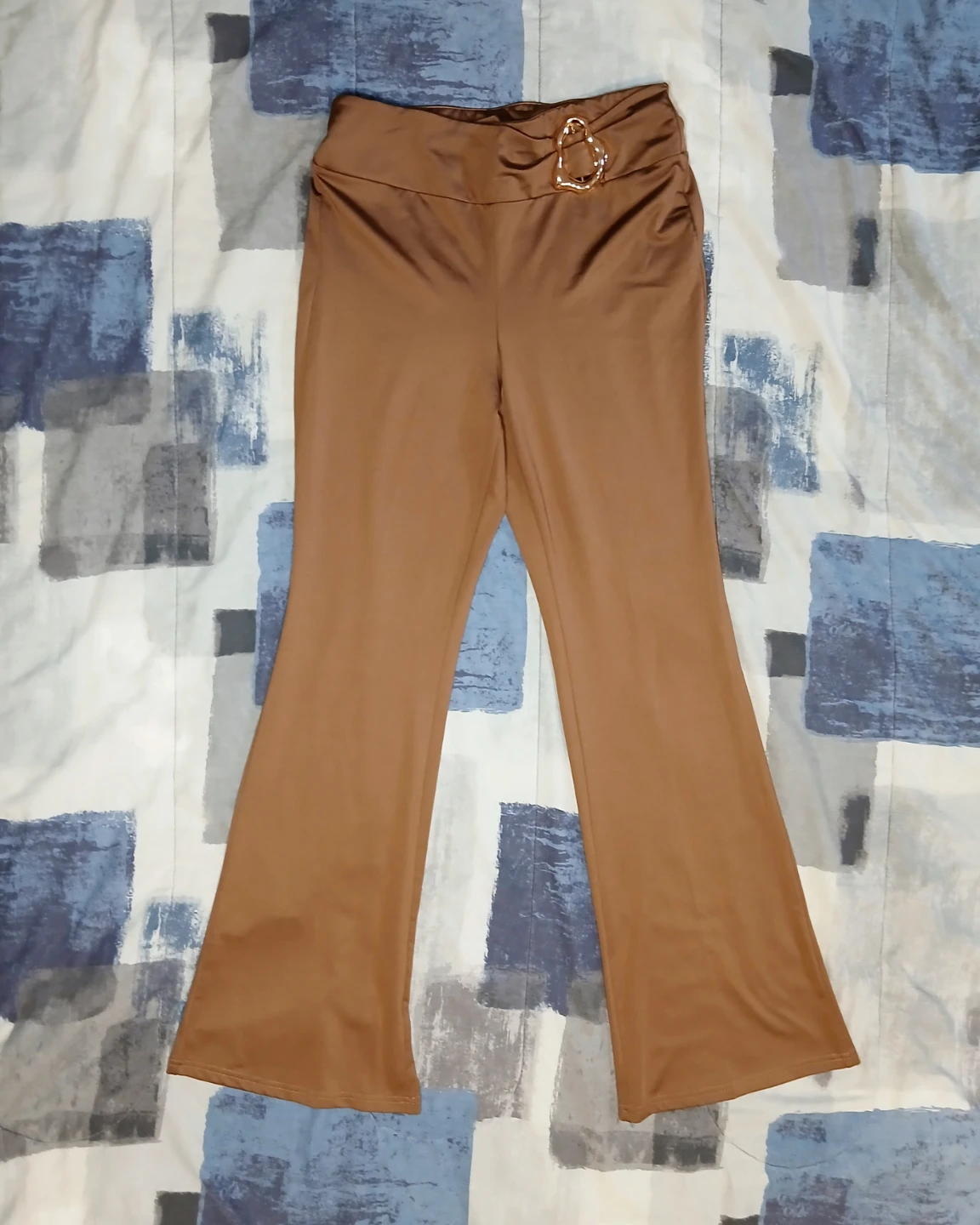 Women M Brown Bell Bottom Pants