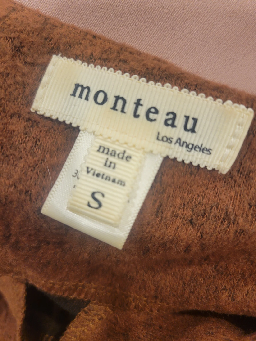 Monteau Women's Long Sleeve Wrap Top - Size S - Rust - photo 3