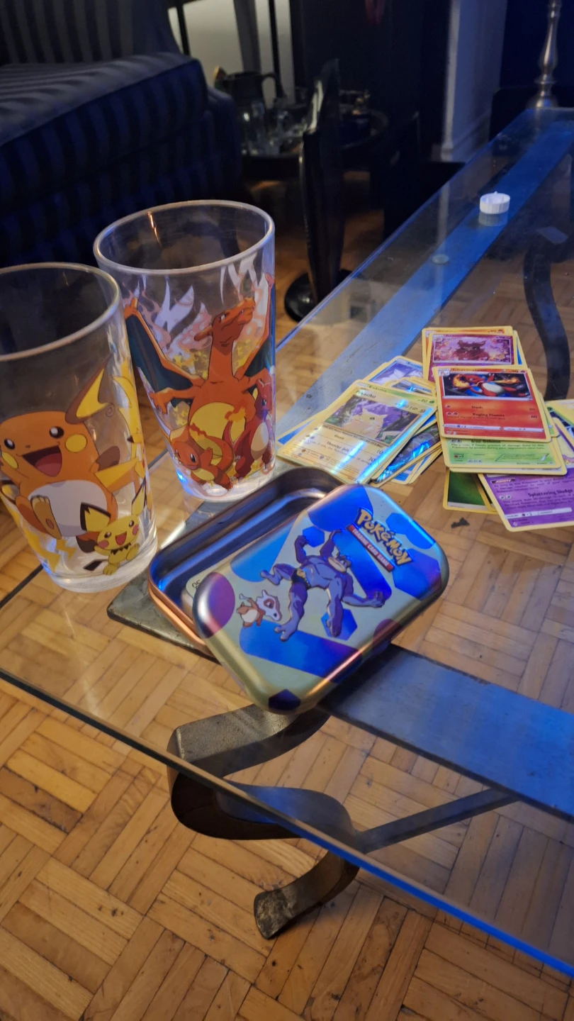 Pokemon Glasses and Trading Card Tin