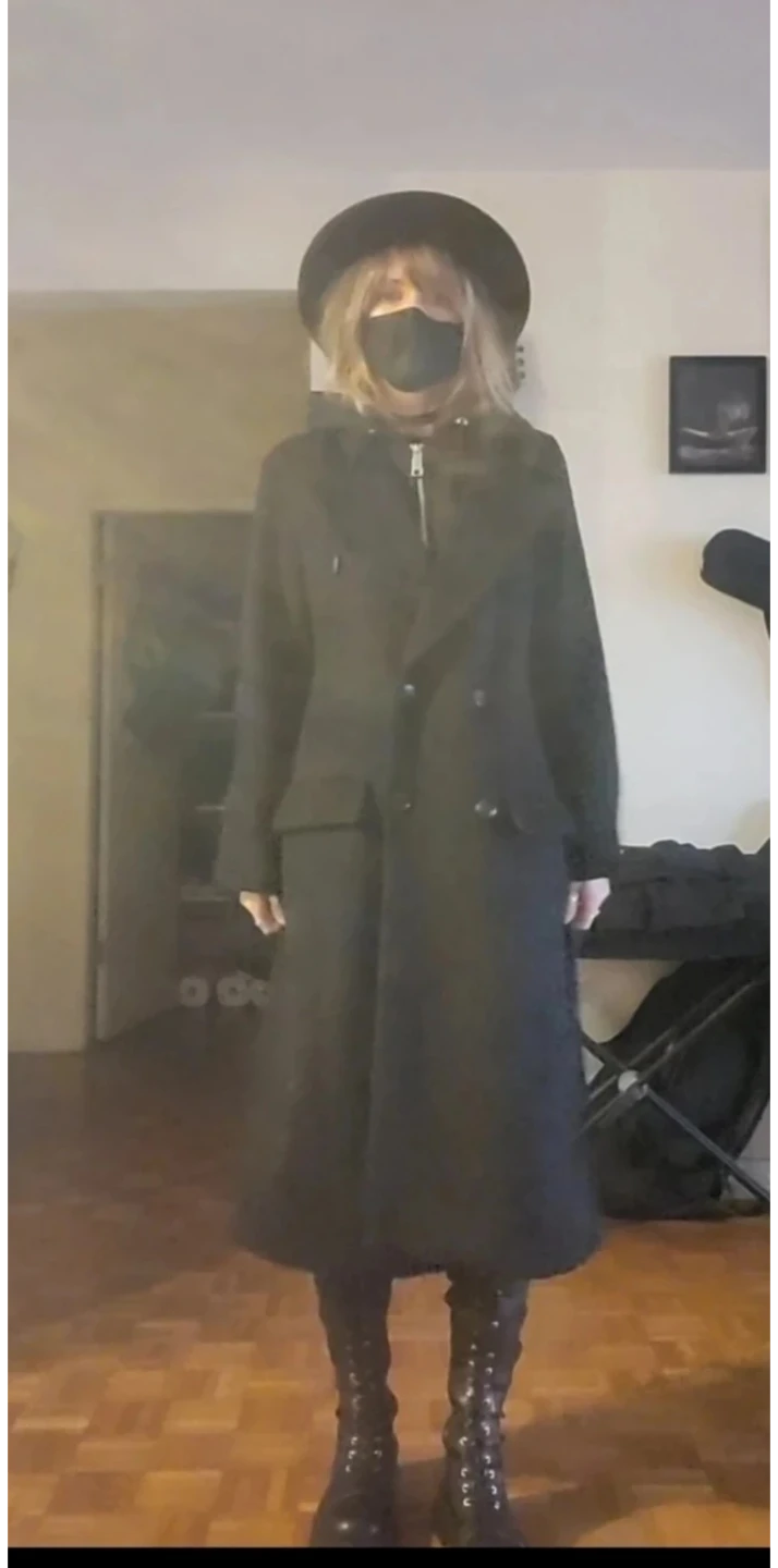 Rebecca Mincoff Coat With Hoodie Bib size M